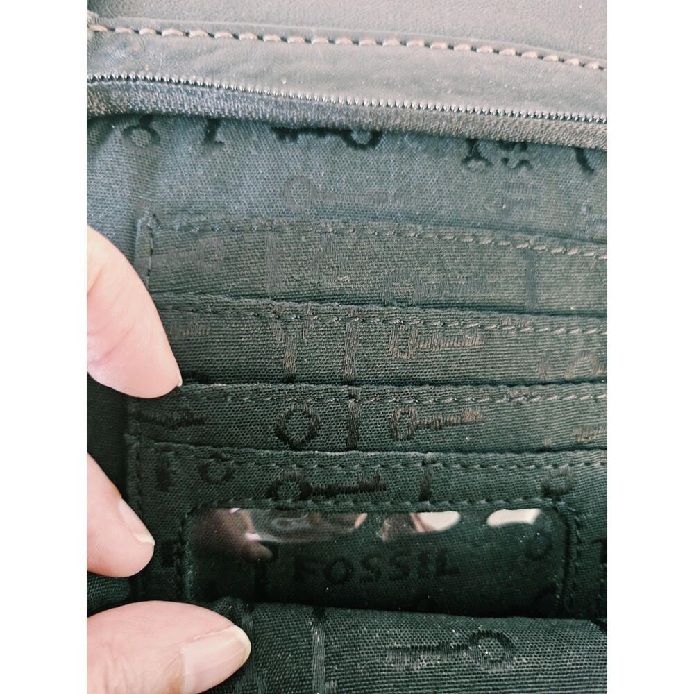 Fossil Vintage Black Pebbled Leather Small Crossbody Bag - Picture 7 of 10